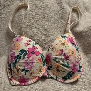 VICTORIA’S SECRET PINK Wear Everywhere Push Up Bra Floral Beige 32DD NWT NEW